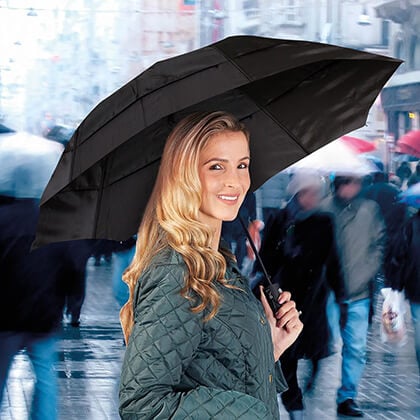 RainCaper Auto Open/Close Travel Umbrella - 43" Windproof, Van Gogh Almond Blossom Art, With Sleeve - View #5
