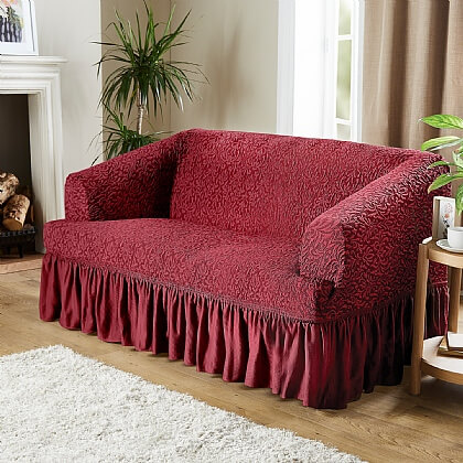 Irge Bonton Stretchy Sofa Cover | 2 3 4 Seater | Elastic Fabric Relief Pattern