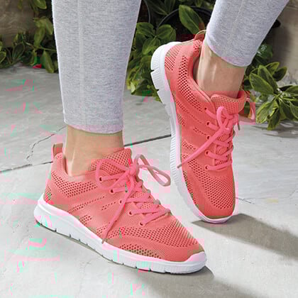 Ladies Memory Foam Sports Trainers White