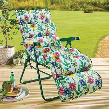 cushioned garden recliner chairs