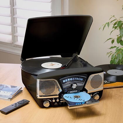 WOCKODER Vinyl Record Player With Speakers Turntable For Vinyl Records