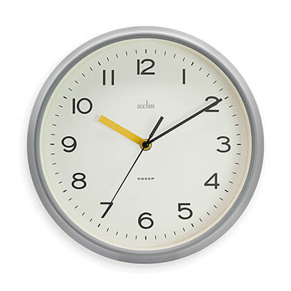 Acctim Maine Wall Clock – Quartz, Wood Frame, Gold Bezel, Cherry Finish – 20cm