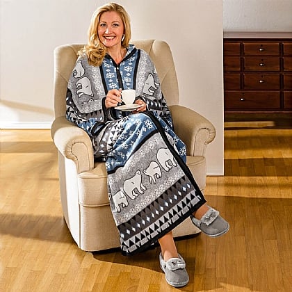 Blue Fleece Cosy-Robe