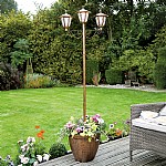 Luxform dickens 70 lumen solar lamp post with planter base discount