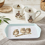 Wrendale X0011659139 Designs Diet Starts Tomorrow Mug & Tray Set (2 Mugs), Melamine